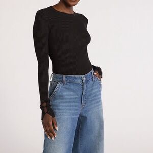 Women’s Scoop Ribbed Sweater Bodysuit, NWT